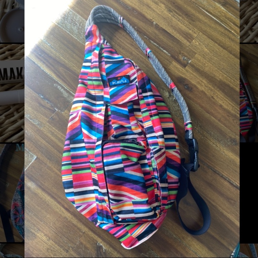 KAVU Rope Sling - Compact Lightweight Crossbody Bag- Jewel Stripe